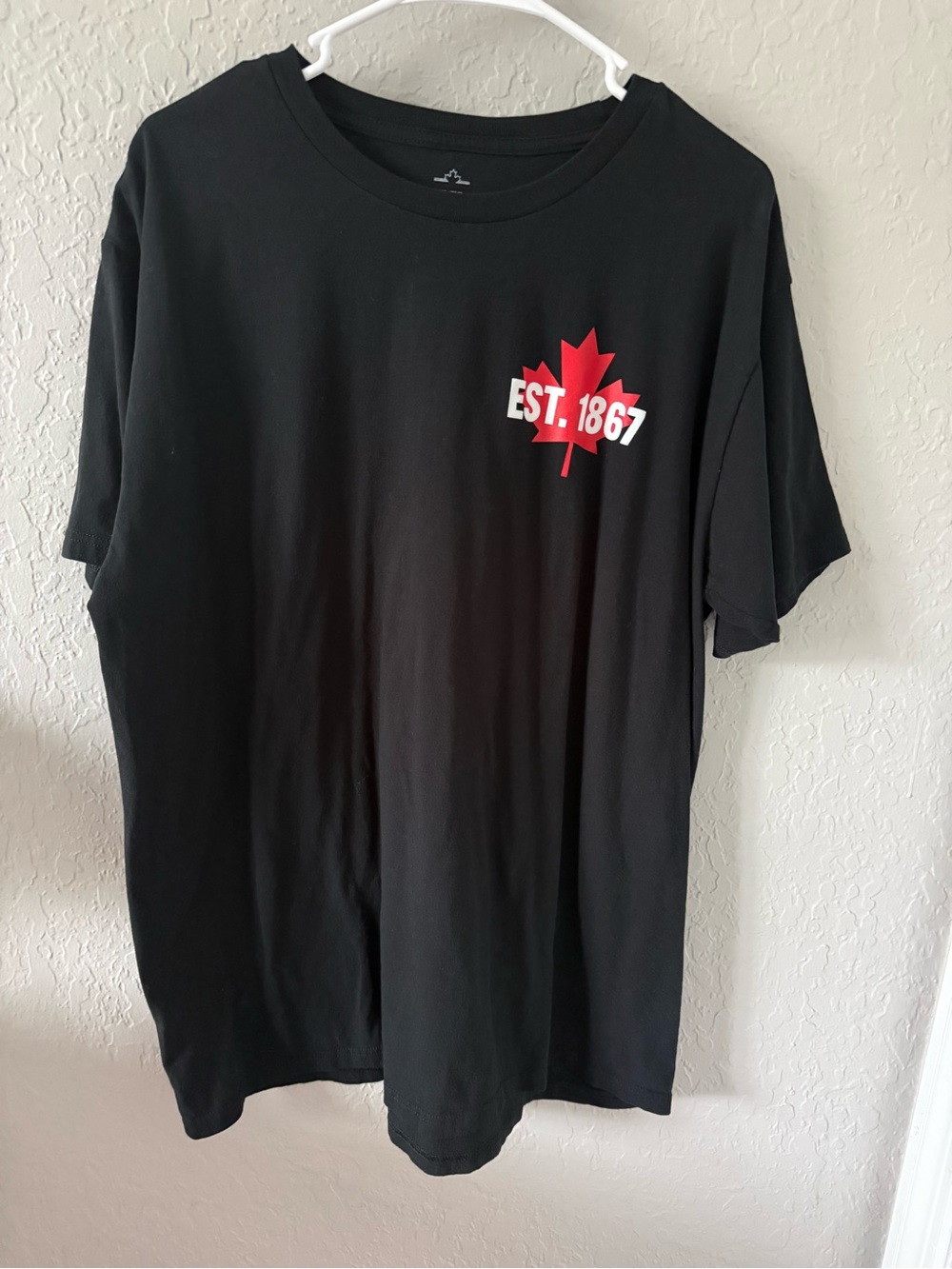 Men's Black Graphic Tee with Red Maple Leaf EST. 1867